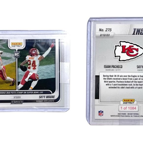 2022 Panini Instant Isiah Pacheco/Skyy Moore SUPER BOWL LVII KC #275 RC 1/1084 - Picture 7 of 13